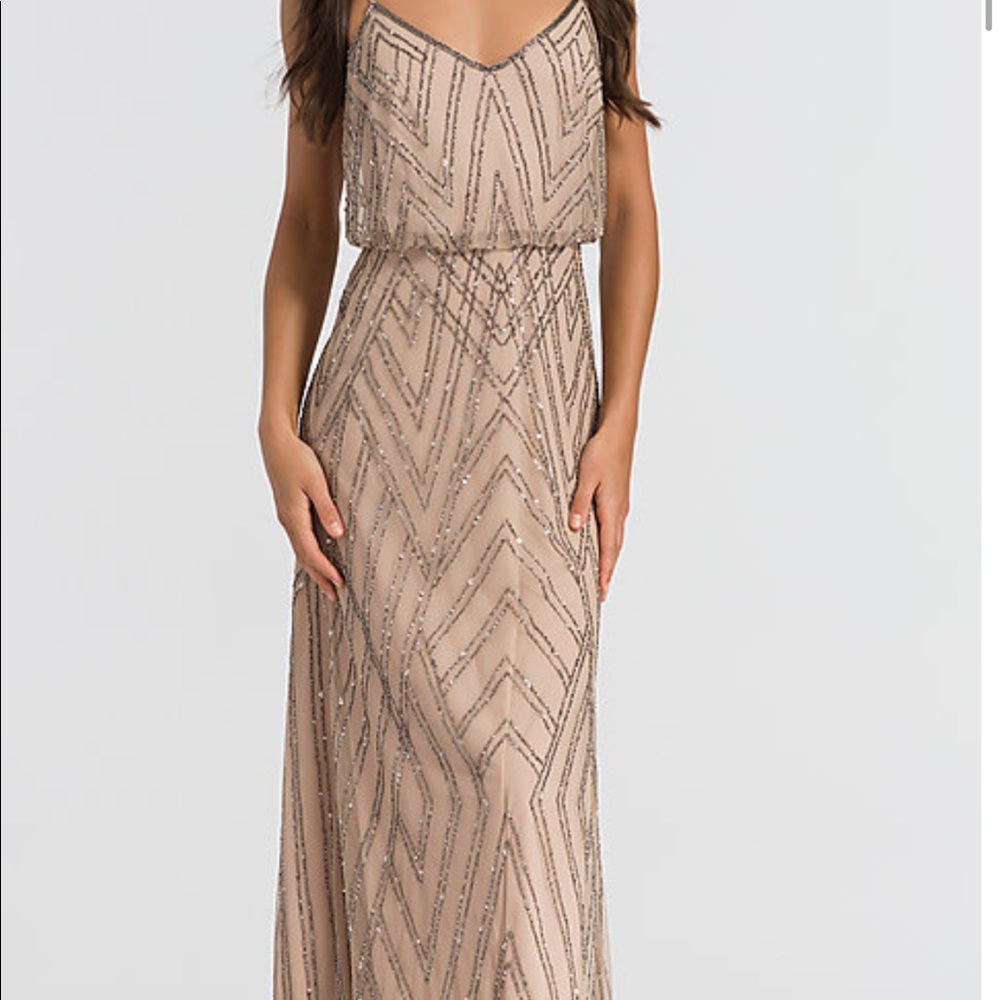 Adrianna papell taupe bridesmaid dress